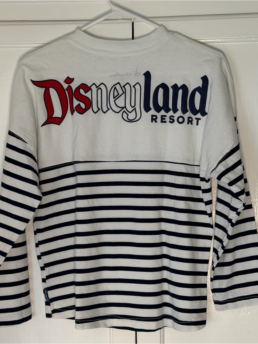 Disney Parks Spirit Jersey White, Navy & Red Striped Long-Sleeve Tee